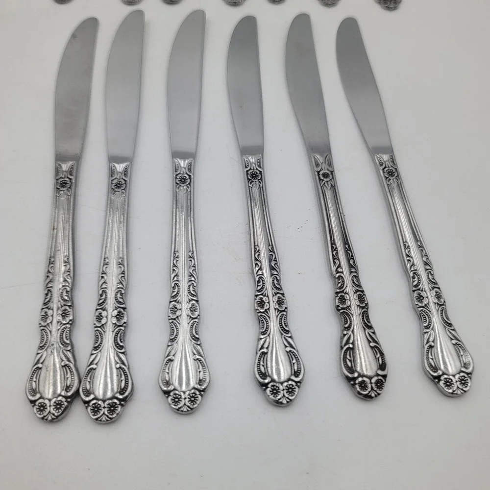 13pc Ekco Eterna Sandra Jeanne Stainless Flatware Japan Set Knives Forks Spoon